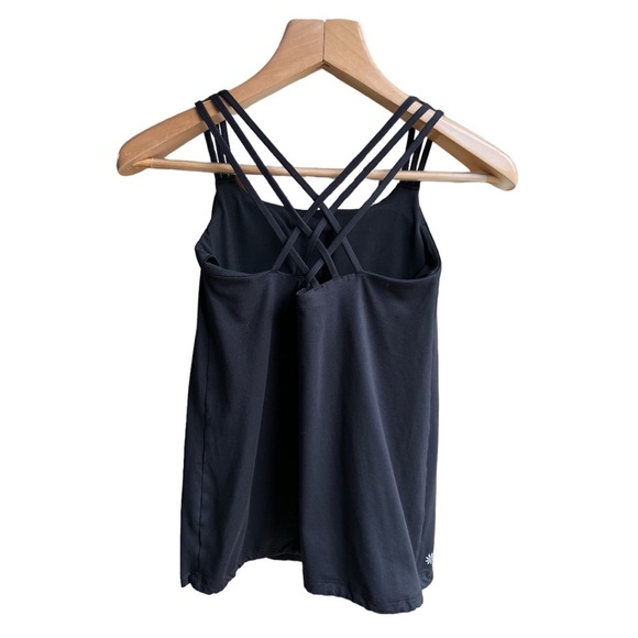 Athleta Women’s Black Hyper Focused Strappy Shelf Bra Elastic Hem Tank Top, XS - Picture 2 of 10